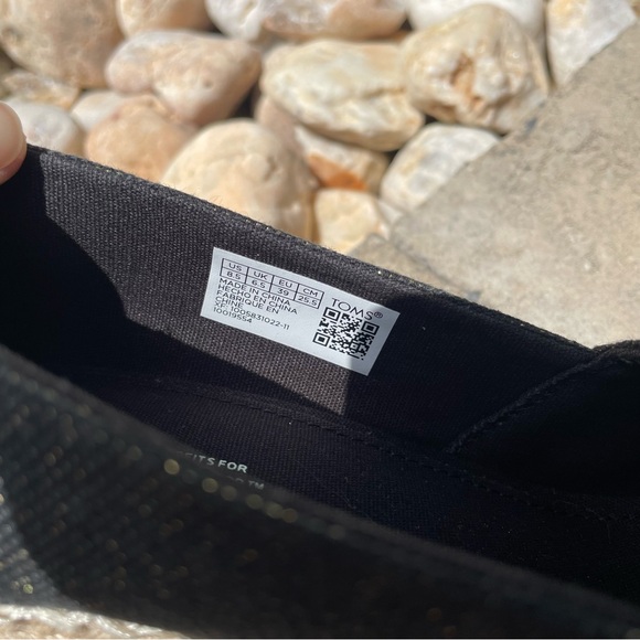 Toms Open Toe Black Wedges, Size 8.5 - Picture 3 of 5